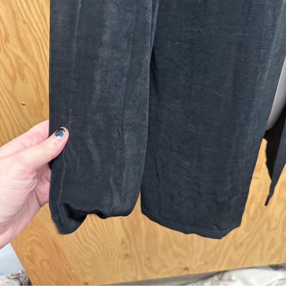 Amanda slinky acetate liquid cardigan women’s large black open front - Picture 4 of 7